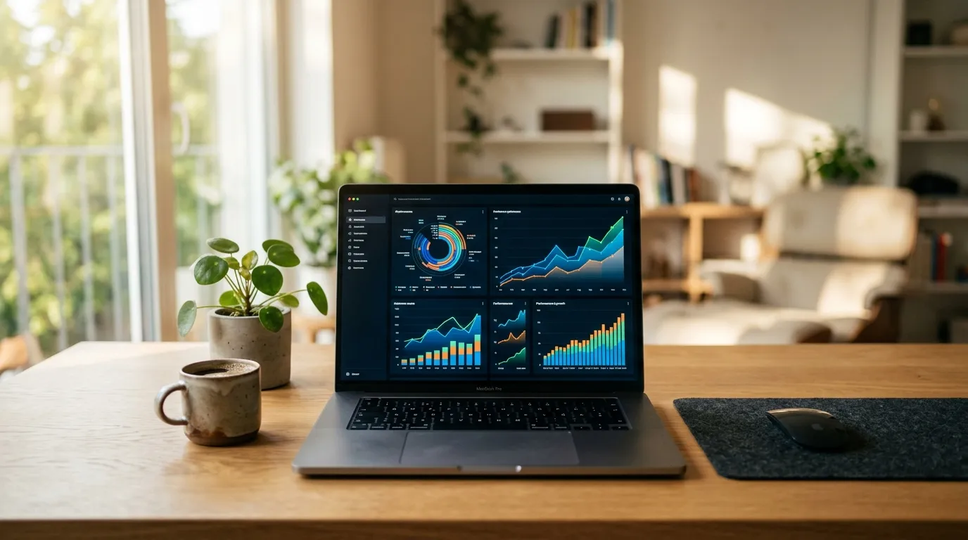 Amazon-PPC-Dashboard auf einem Laptop mit ACoS- und Bid-Automatisierung