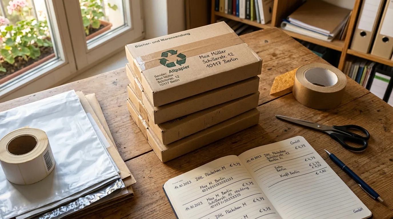 Versandkartons und Verpackungsmaterial mit Recycling-Symbolen — Verpackungsgesetz und LUCID für Amazon-Verkäufer
